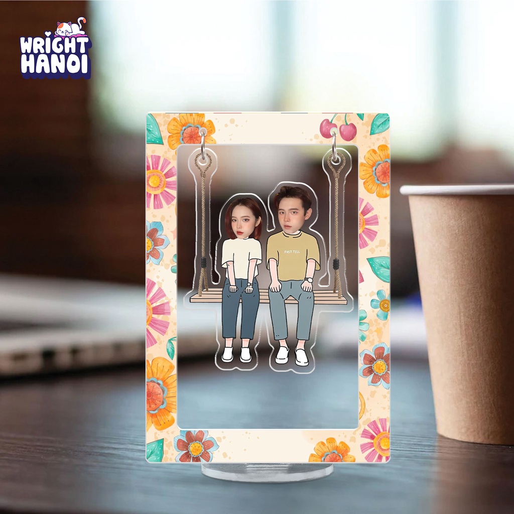 Mô hình mica in theo yêu cầu standee lắc lư đu đu cặp đôi đáng yêu cho người yêu, bạn gái, bạn trai
