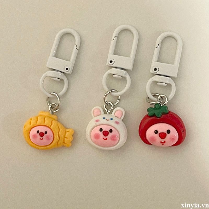 🌺🌺Loopy girl heart mặt dây chuyền phim hoạt hình búp bê nhỏ dễ thương cá nhỏ cặp đôi túi đi học trang trí chìa khóa treo trang trí