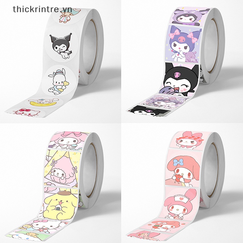 SANRIO Cuộn 500 Miếng Dán Trang Trí Hình kuromi hello kitty Dễ Thương vn