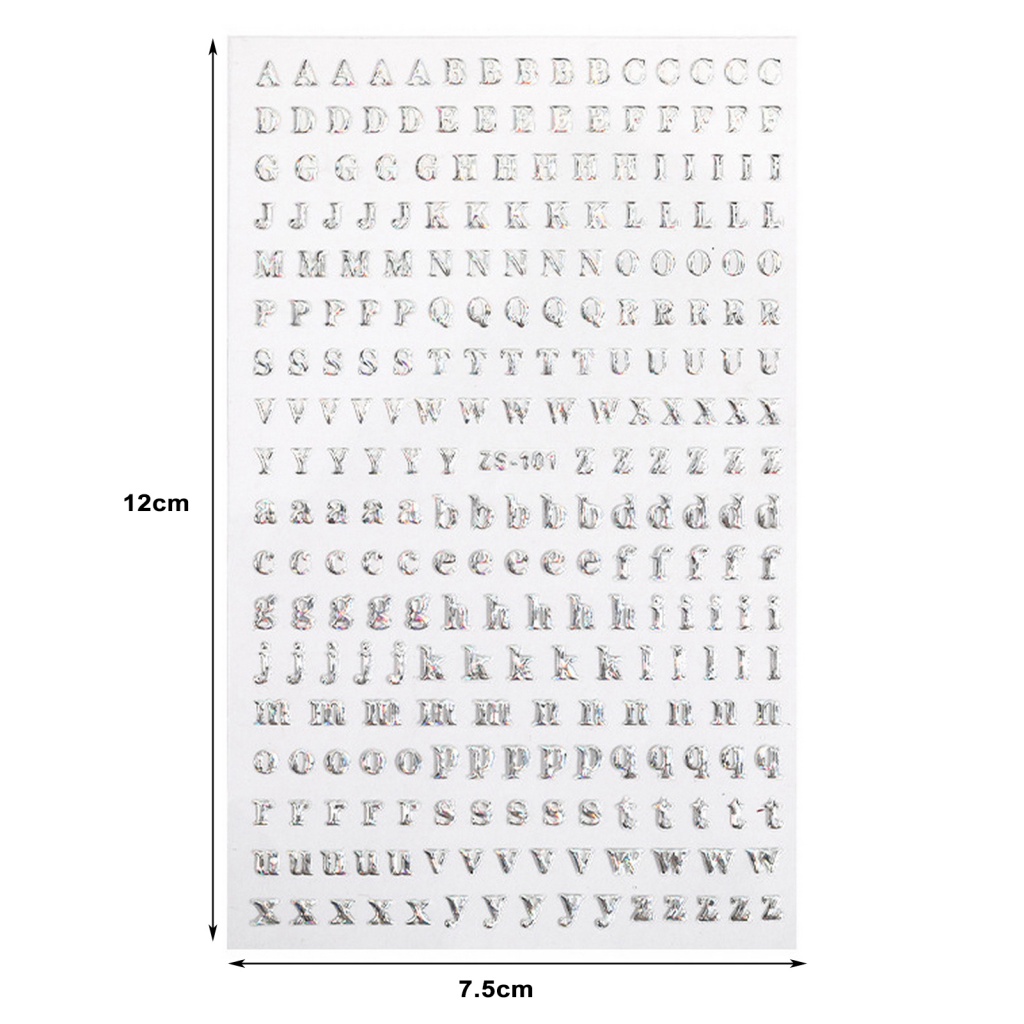 Set 26 Miếng Dán Trang Trí Móng Tay Chống Trượt Hình Chữ Cái Tiếng Anh Kèm Túi Đựng