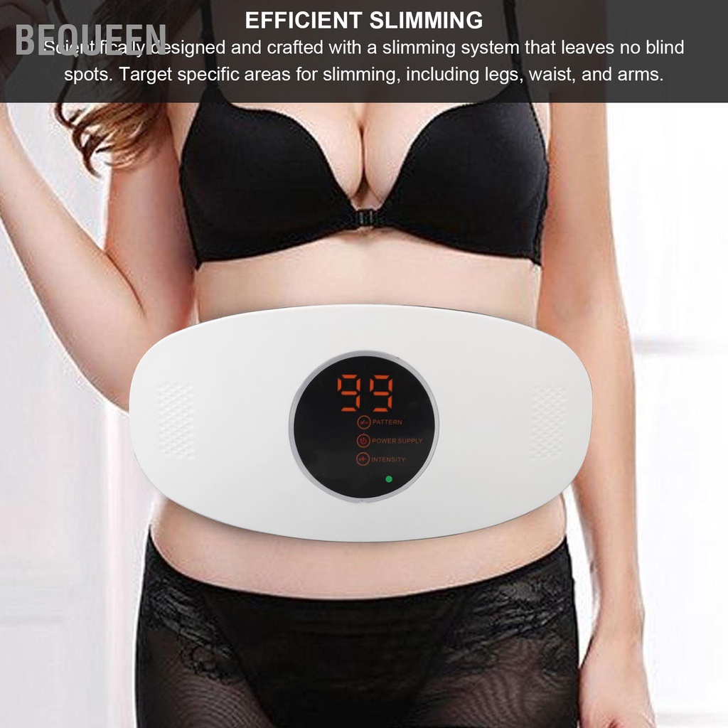 Bequeen Máy Mát Xa Giảm Béo Bụng Đốt Cháy Mỡ 3 Chế Độ 26 Bánh Răng Làm Nóng Trắng