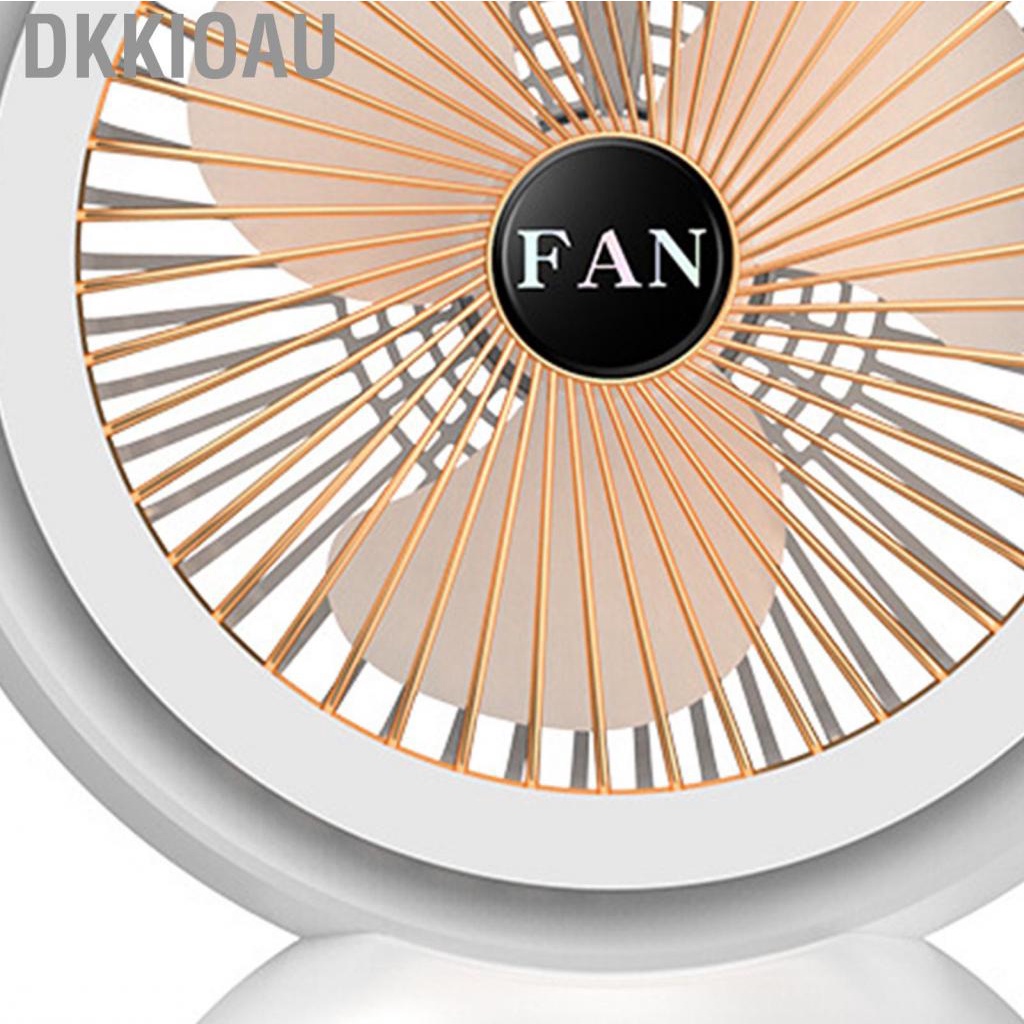 Dkkioau USB Desktop Fan  Rechargeable Small Table Adjustable Compact 180 Degree Rotatable Multifunctional for Office