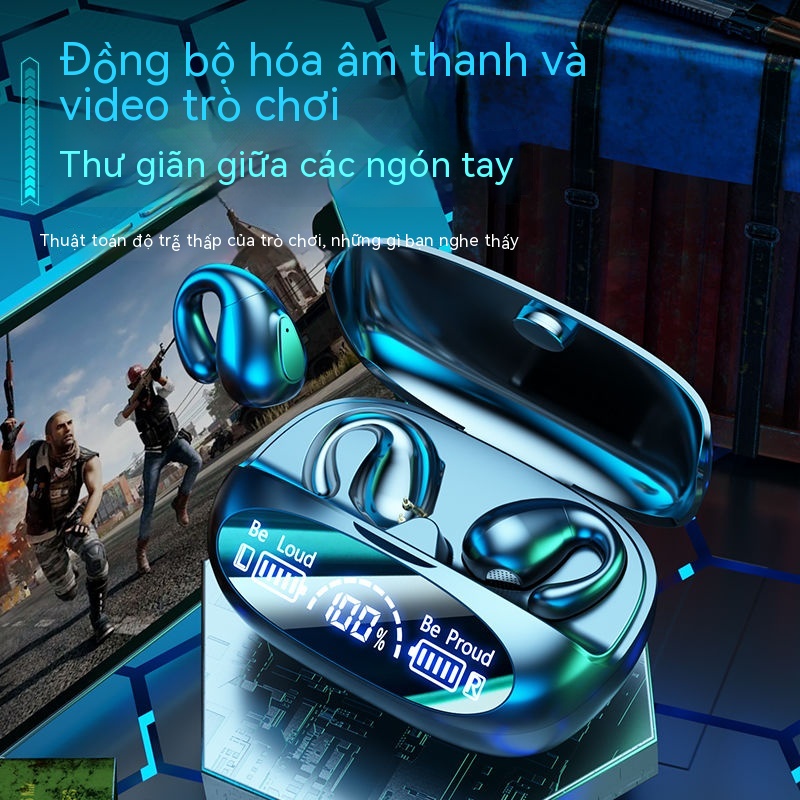 Tai Nghe Bluetooth Không Dây Mới Loại Thể Thao Loại Dẫn Truyền Không Vào Tai Đeo Lâu Không Đau Mini Apple Android