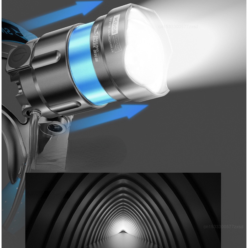Đèn Đội Đầu Công Suất Cao Có Thể Sạc Lại Dùng Trong Xây Dựng / Leo Núi