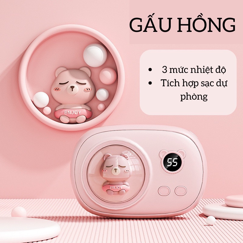 Máy Sưởi Mini Cầm Tay Hoạt Hình Dễ Thương Giúp Làm Ấm Tay Kiêm Sạc Dự Phòng Pin 5000mAh