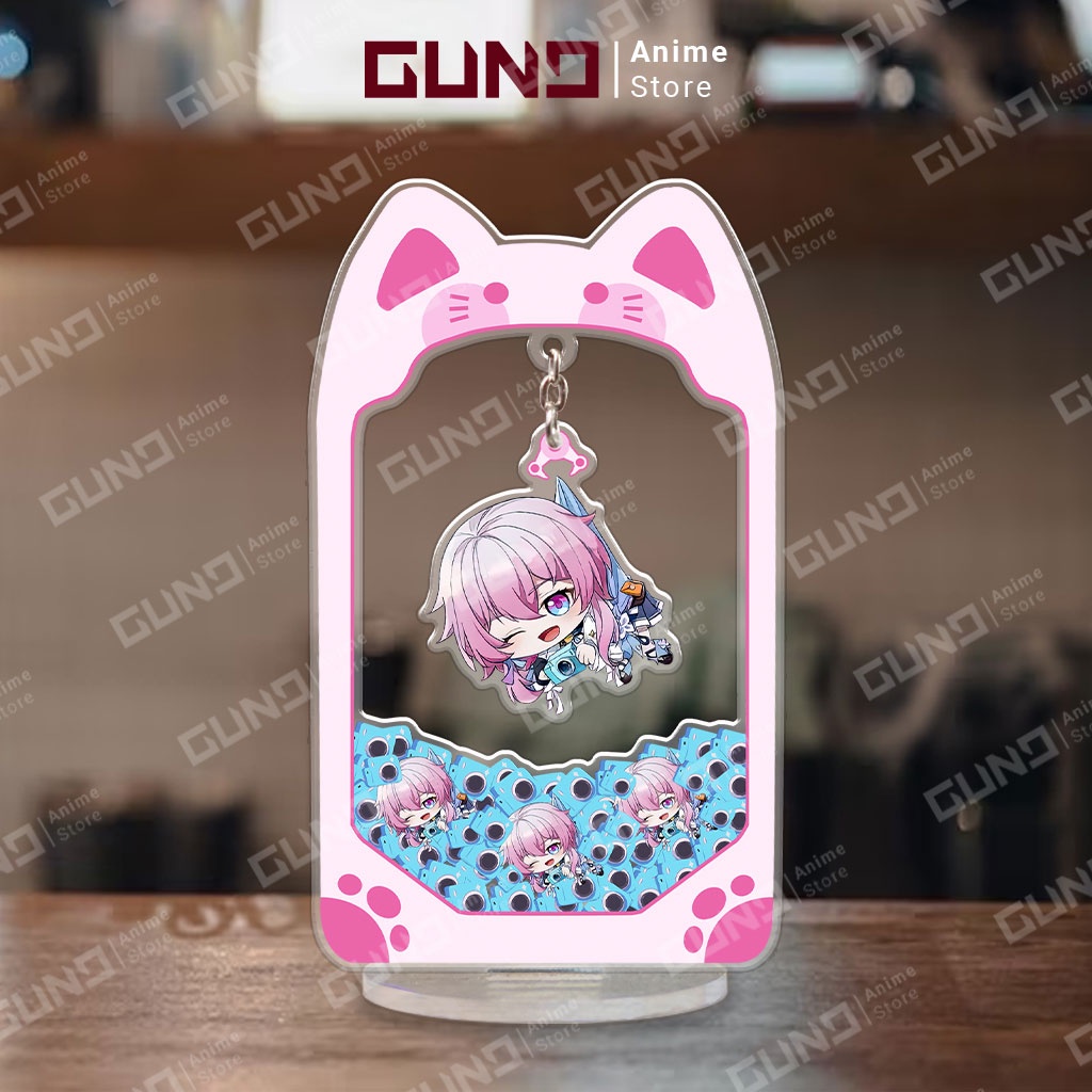 Mô hình standee Honkai Star Rail Gắp thú bông Nhựa Mica chibi cute dễ thương Gund decor trang trí bàn học bàn làm việc
