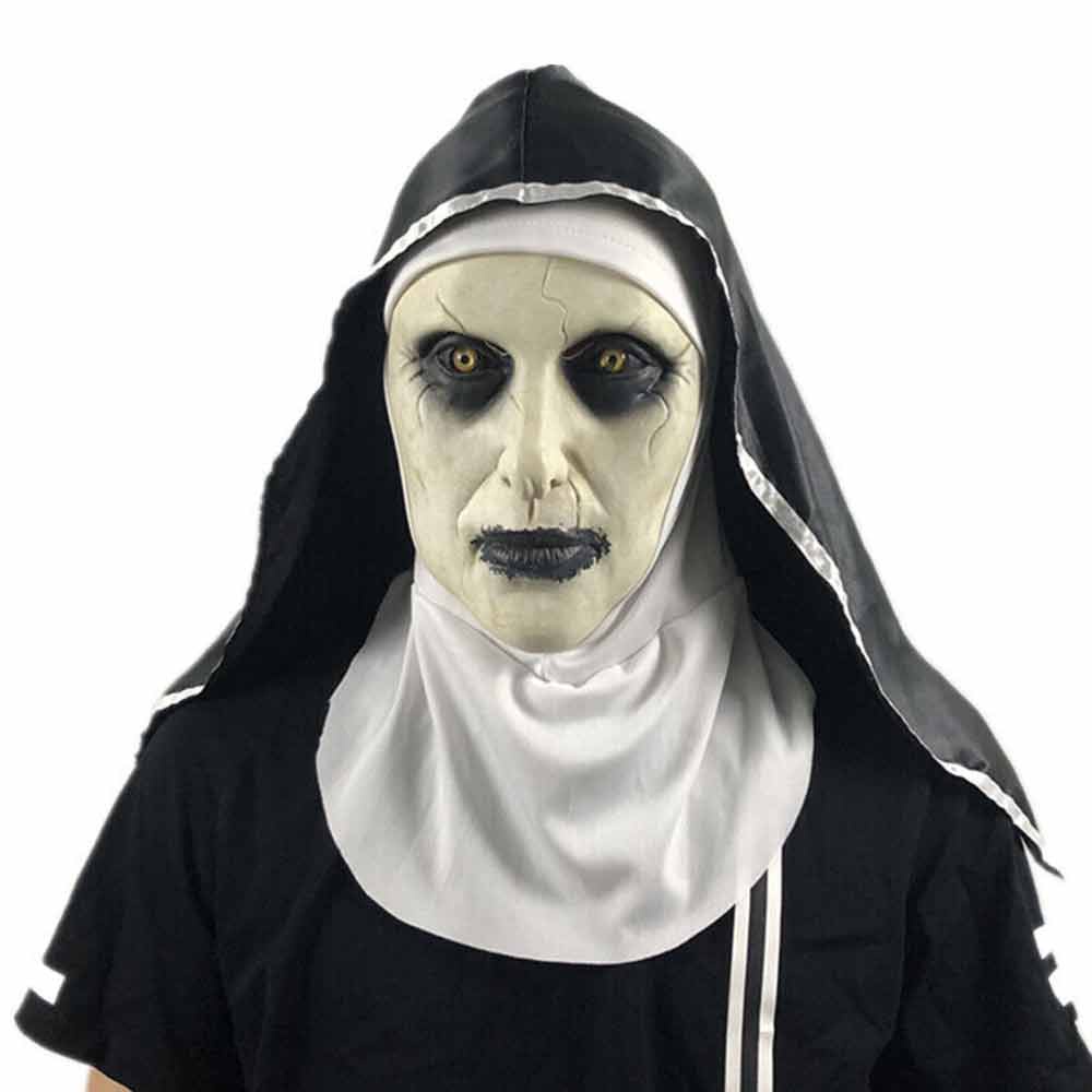 The Horror Scary Nun Latex Mask w/Headscarf Valak Cosplay for Halloween Costume HOT