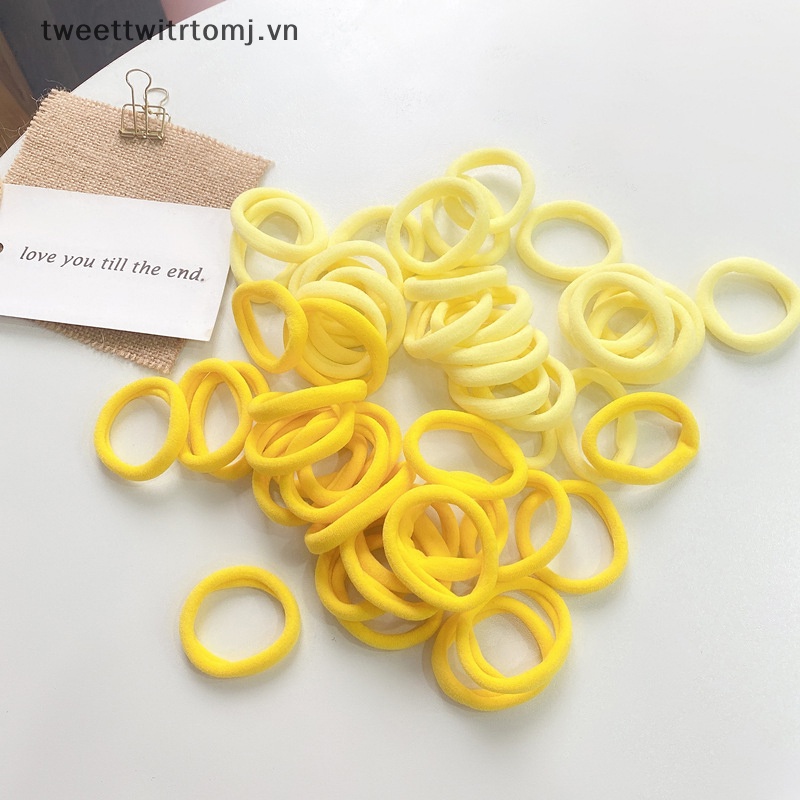 Set 50 Dây Buộc Tóc Co Giãn Nhiều Màu Sắc Cho Bé Gái vn