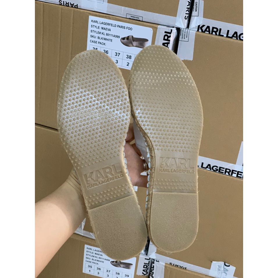 Giày bệt KARL đế cói, họa tiết