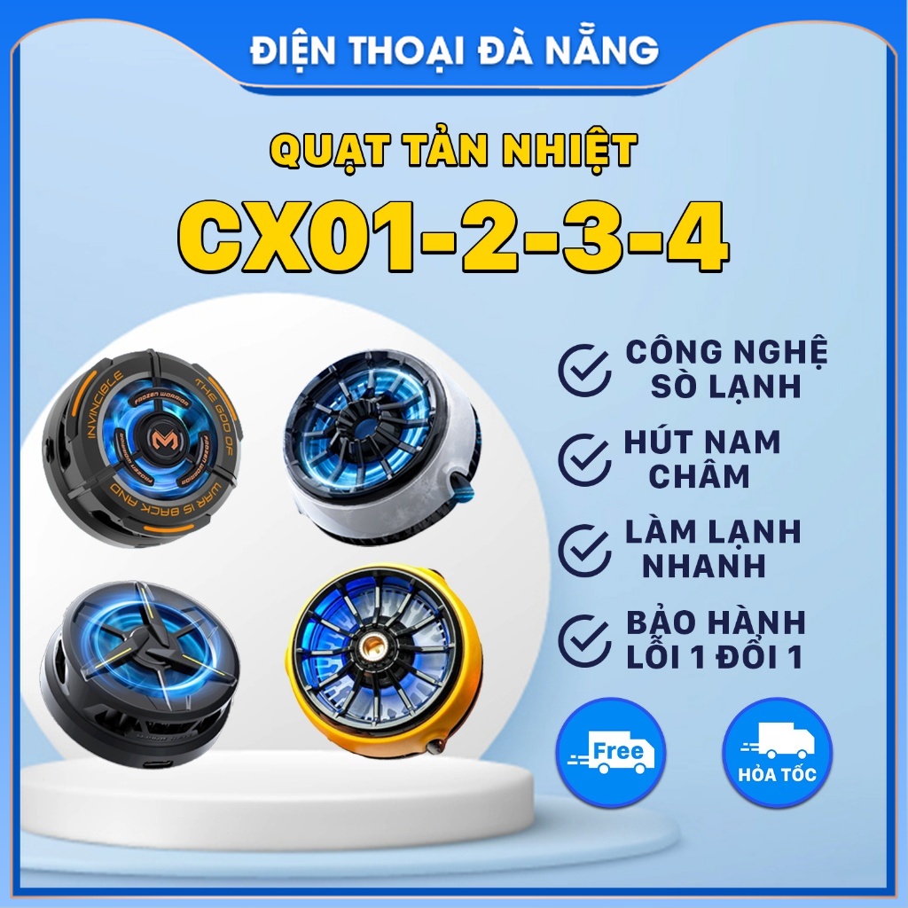 Quạt Tản Nhiệt Điện Thoại Sò Lạnh Memo CX01, CX02, CX03, CX04 (BH 1 Đổi 1) - LED RGB - Hút Từ Tính