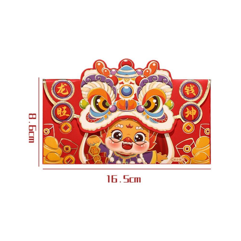 UUMIR Set 4 Bao Lì Xì Đỏ Họa Tiết Rồng Năm Mới Phong Cách Trung Hoa