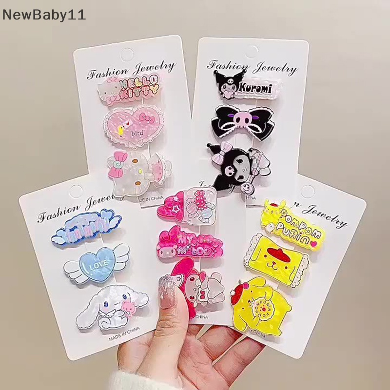 Bộ 3 Kẹp Tóc Hoạt Hình kuromi cinnamoroll Dễ Thương Cho Bé Gái