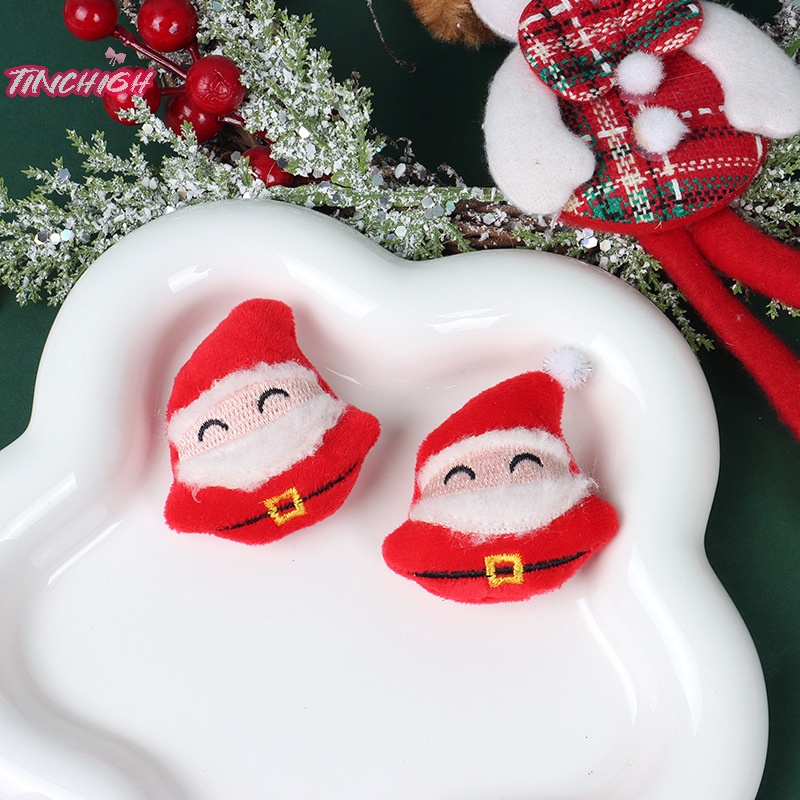 Ghim Cài Áo Hình Người Tuyết / Cây Thông / Chuông Giáng Sinh Bằng Lông Nhung Dễ Thương Xinh Xắn