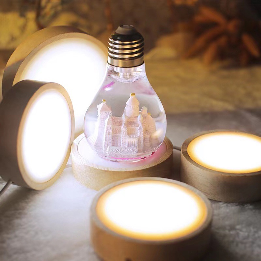 Đế Đèn led 10cm 5v usb Bằng acrylic Pha Lê Có Thể Xoay Làm Giá Đỡ Trưng Bày Trang Trí Phòng Khách / Phòng Ngủ