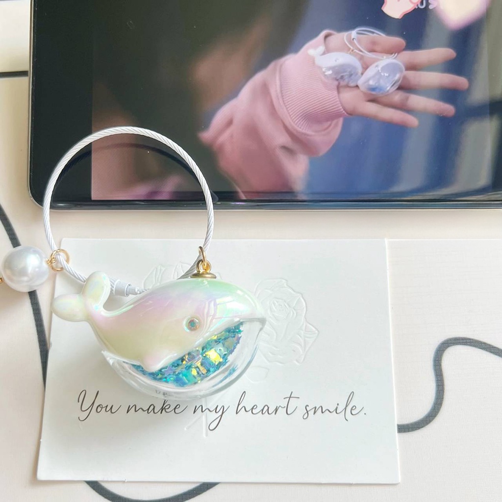 Dây Móc Khóa Hình Cá Voi Màu laser 10cm Độc Đáo