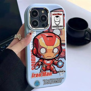 Ốp điện thoại silicon dẻo in hình marvel iron man cho iphone 14pro13 / 12 xs 15promax