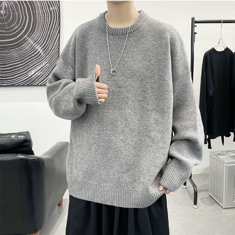 Áo sweater Dệt Kim Cổ Tròn Màu Sắc Đơn Giản Cho Nam