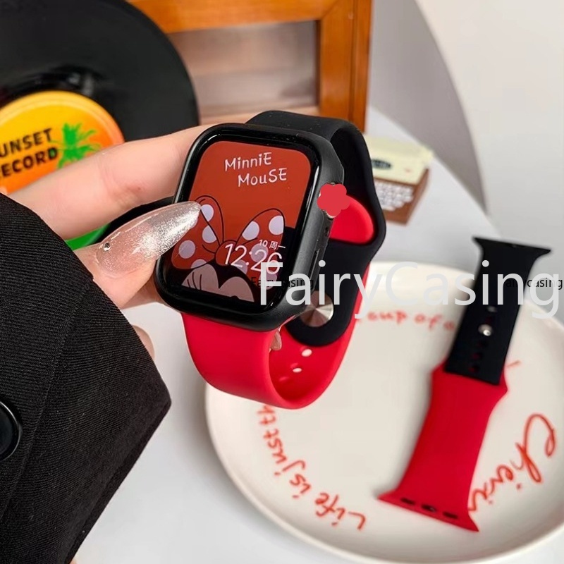 Dây Đeo silicone Hai Màu Cho iwatch uitra series 8 / 76 / 5 / 4 / 3 / se 49mm 45mm 44mm 41mm 40mm / 42mm / 38mm