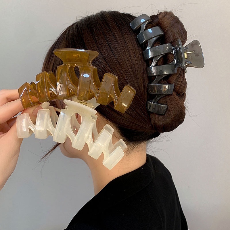 Mới Kẹp Tóc Hình Cá Mập Màu Trơn Đơn Giản Phong Cách Hàn Quốc