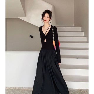 Đầm Đen Phong Cách Pháp Cổ Điển Thời Trang Mùa Xuân 2023 Cho Nữ
