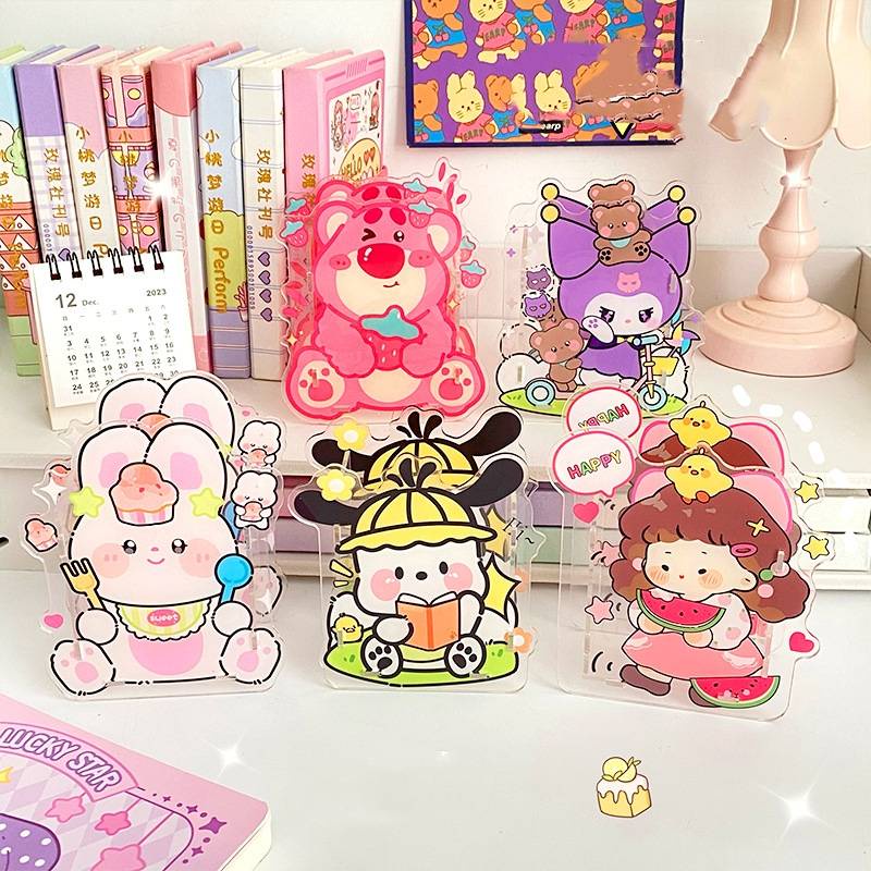 SANRIO Squar1 Hộp Đựng Bút Bằng acrylic Hình Gấu / Dâu Tây diy Đáng Yêu