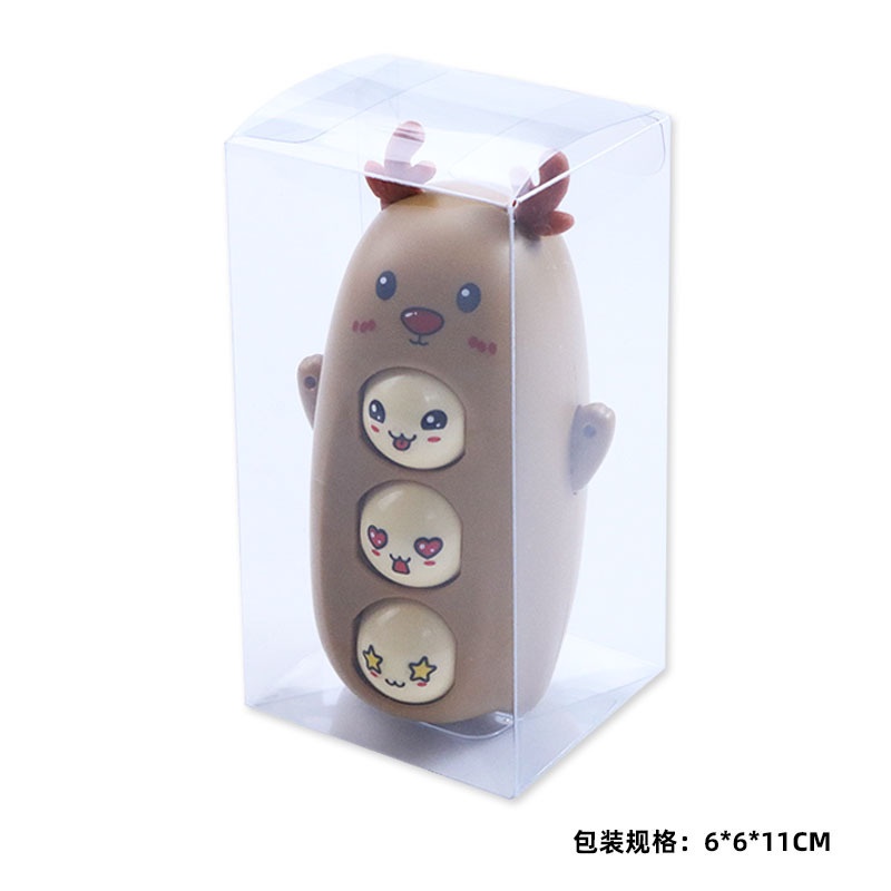 Red-nosed Đồ Chơi Hình Tuần Lộc Nhồi Bông 9 Kiểu Thay Đổi Khuôn Mặt Dành Cho Trẻ Em