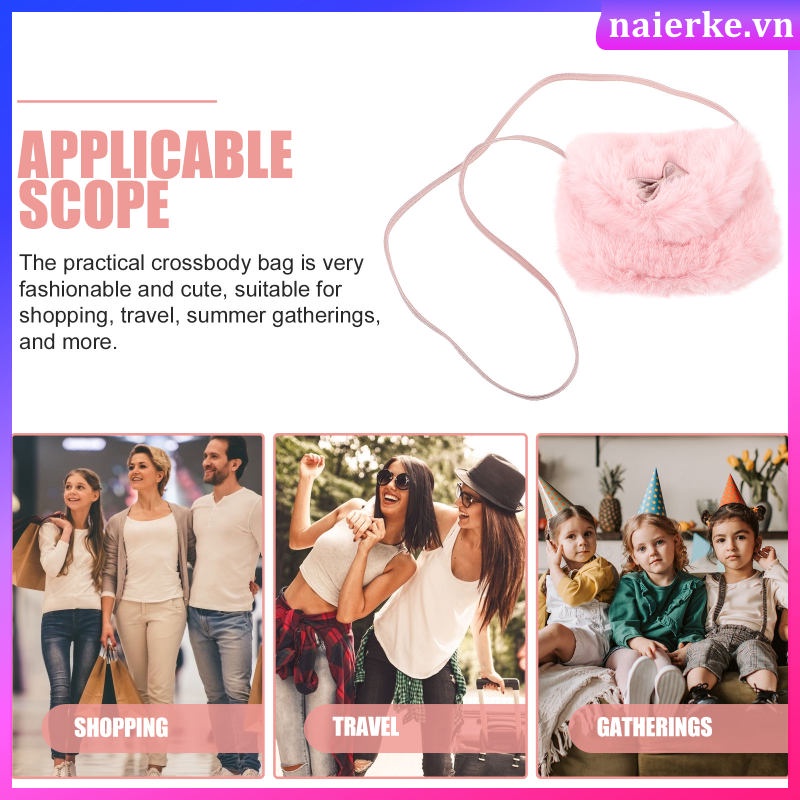 Túi Đeo Chéo Vai Bằng Lông Dễ Thương Dành Cho Nữ
