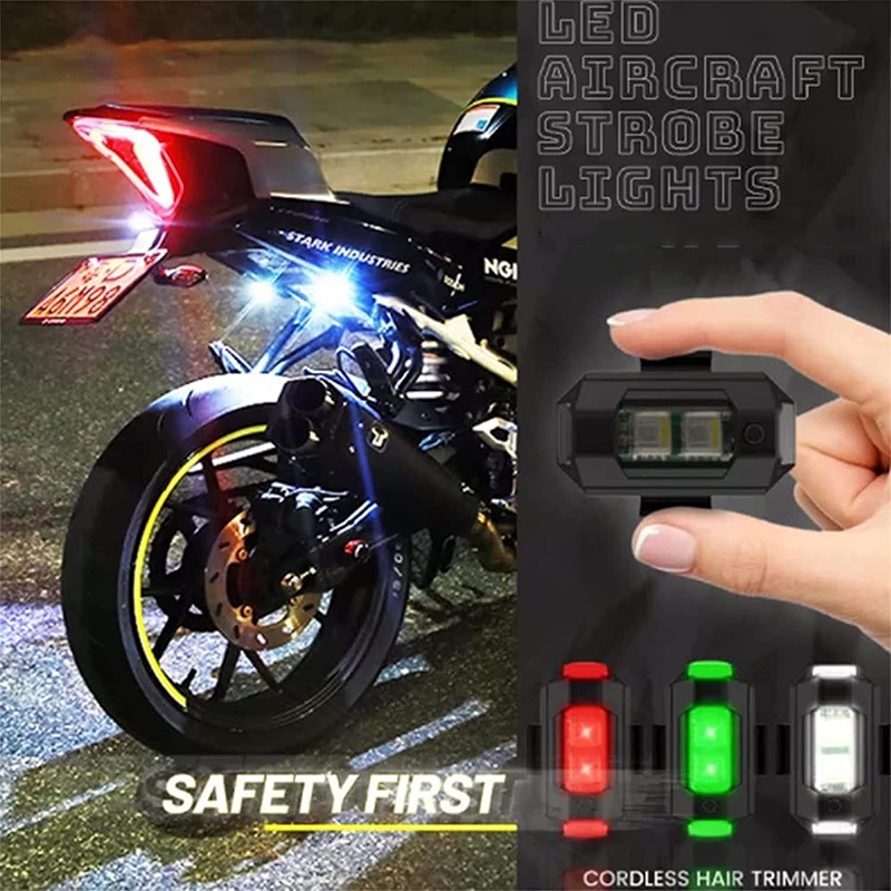 Đèn LED Nhấp Nháy Nhiều Chế Độ Màu Gắn Đôi Xe Máy Cảnh Báo - YKD