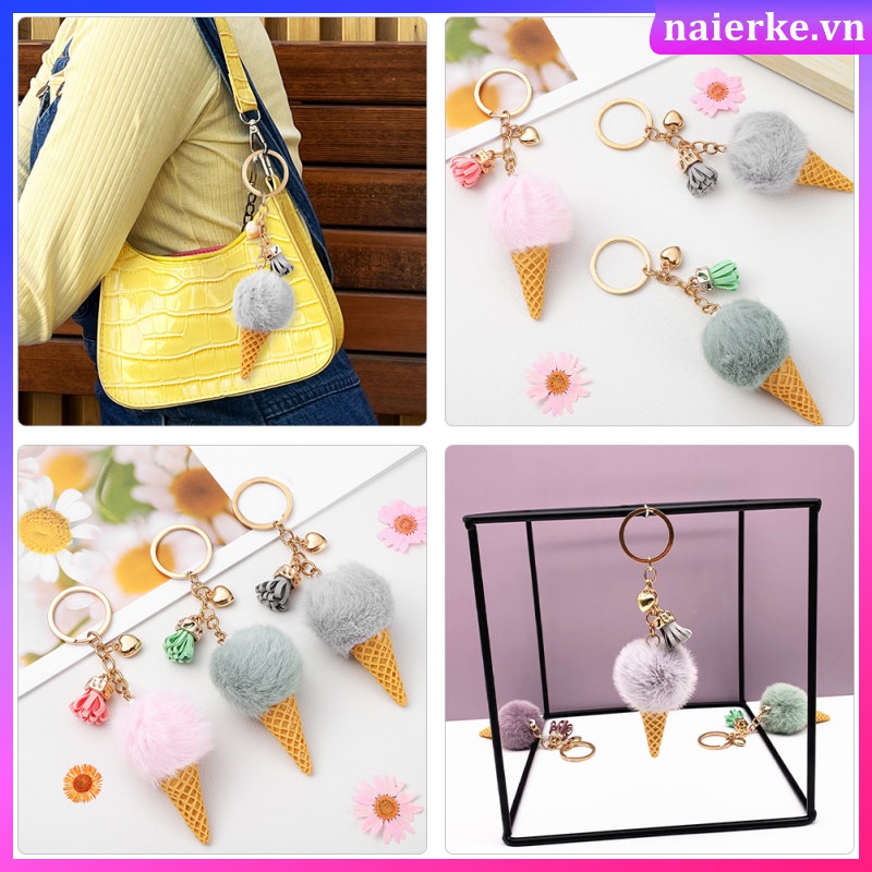 Set 3 Móc Khóa Hình Cây Kem Dễ Thương