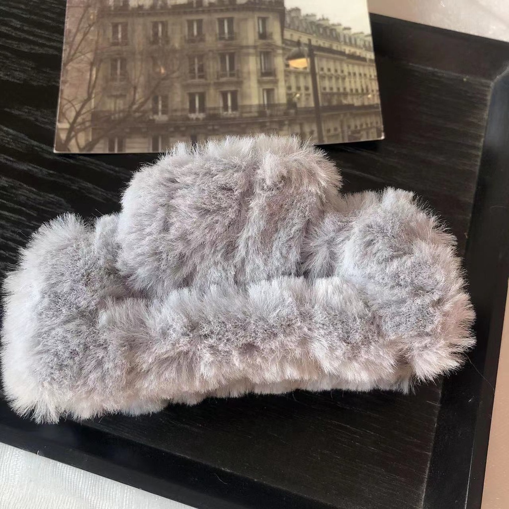 Kẹp Tóc Hình Cá Mập / Vuông 11Cm Bằng Lông Nhung Xinh Xắn Cho Nữ