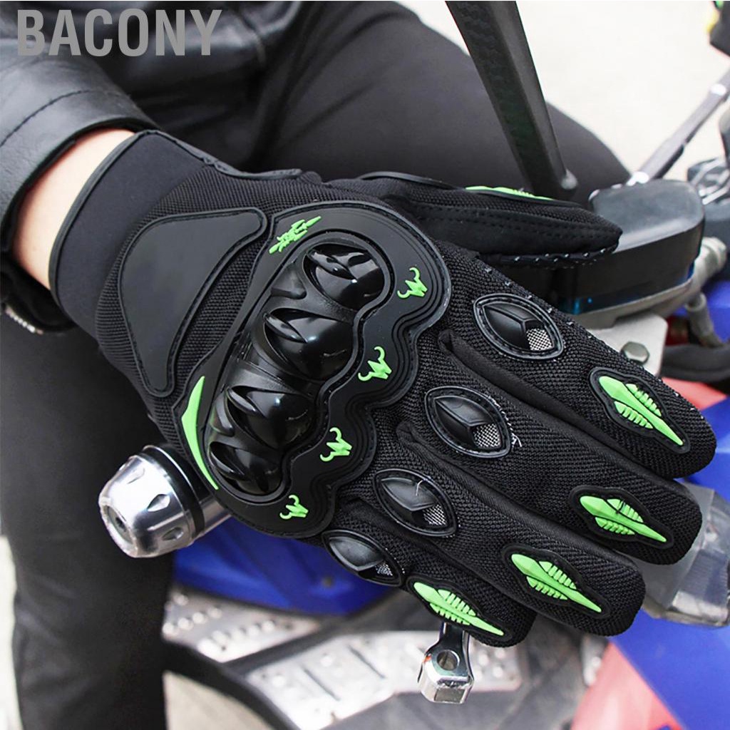 Bacony Motorcycle  Hard Knuckle Powersports Racing Full Finger  Slip for Outdoor Sports