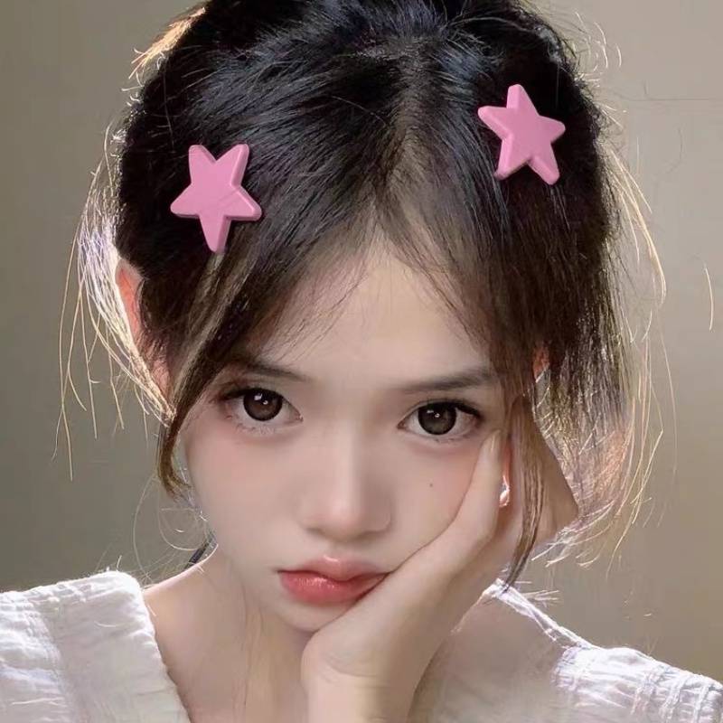 Kẹp Tóc Hình Ngôi Sao / Trái Tim Màu Hồng Dễ Thương Xinh Xắn Cho Bé Gái yk2