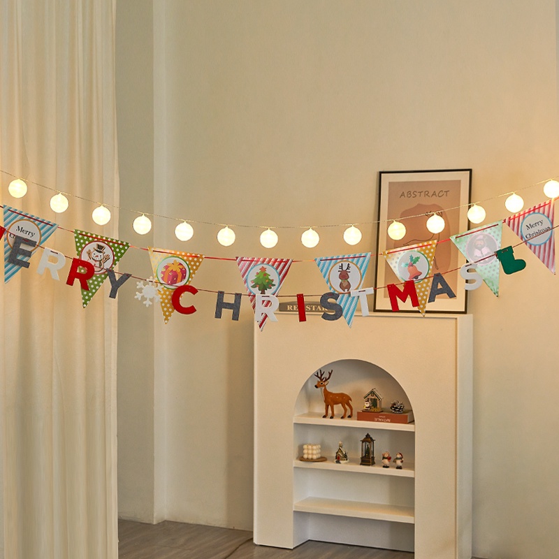 Dây Cờ Treo Tường Trang Trí Giáng Sinh Năm Mới