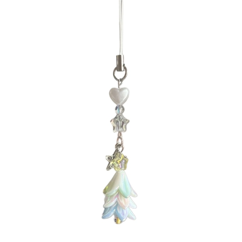 Ch *  Dây Đeo Điện Thoại Chuỗi Xích Hình Cây Thông Giáng Sinh Dễ Thương Quyến Rũ diy