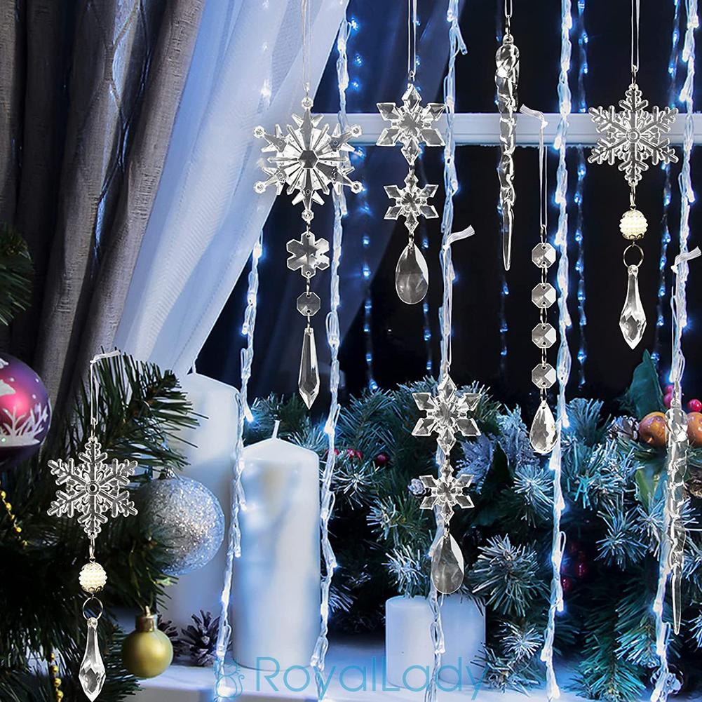 Bộ 10 Bông Tuyết Nhựa acrylic Trang Trí