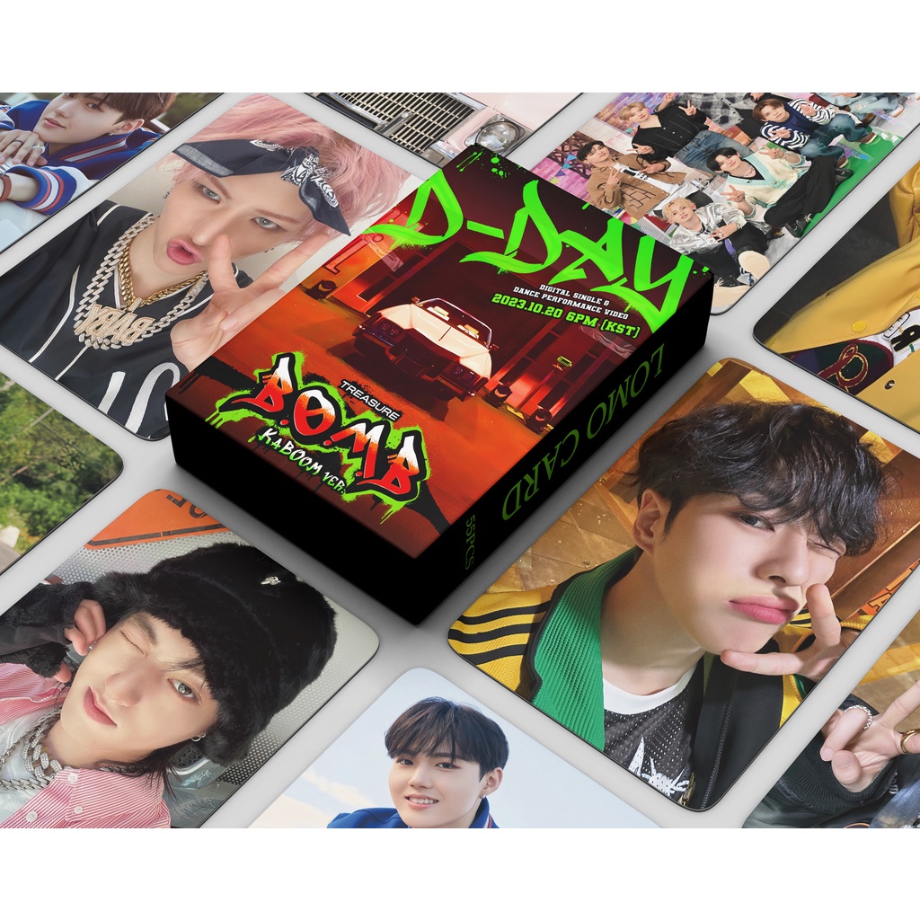 Treasure Album B.O.M.B Photocard Treasure REBOOT BONA BONA & MOVE & Date with You Lomo Card Postcard 55pcs/box