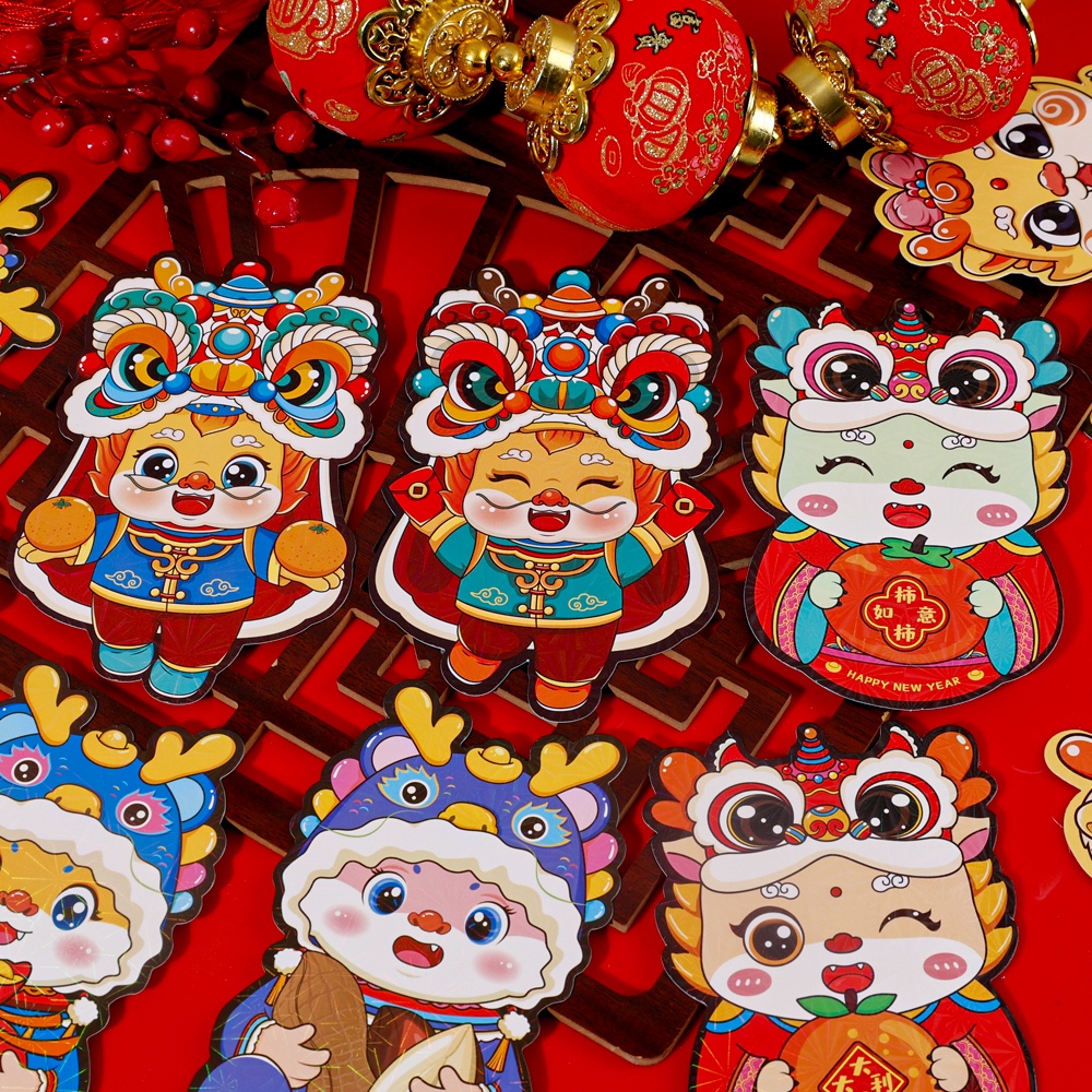 Set 4 / 6 Bao Lì Xì Đỏ mini Hình Rồng 3d Phong Cách Trung Hoa Năm Mới 1 / 6 2024