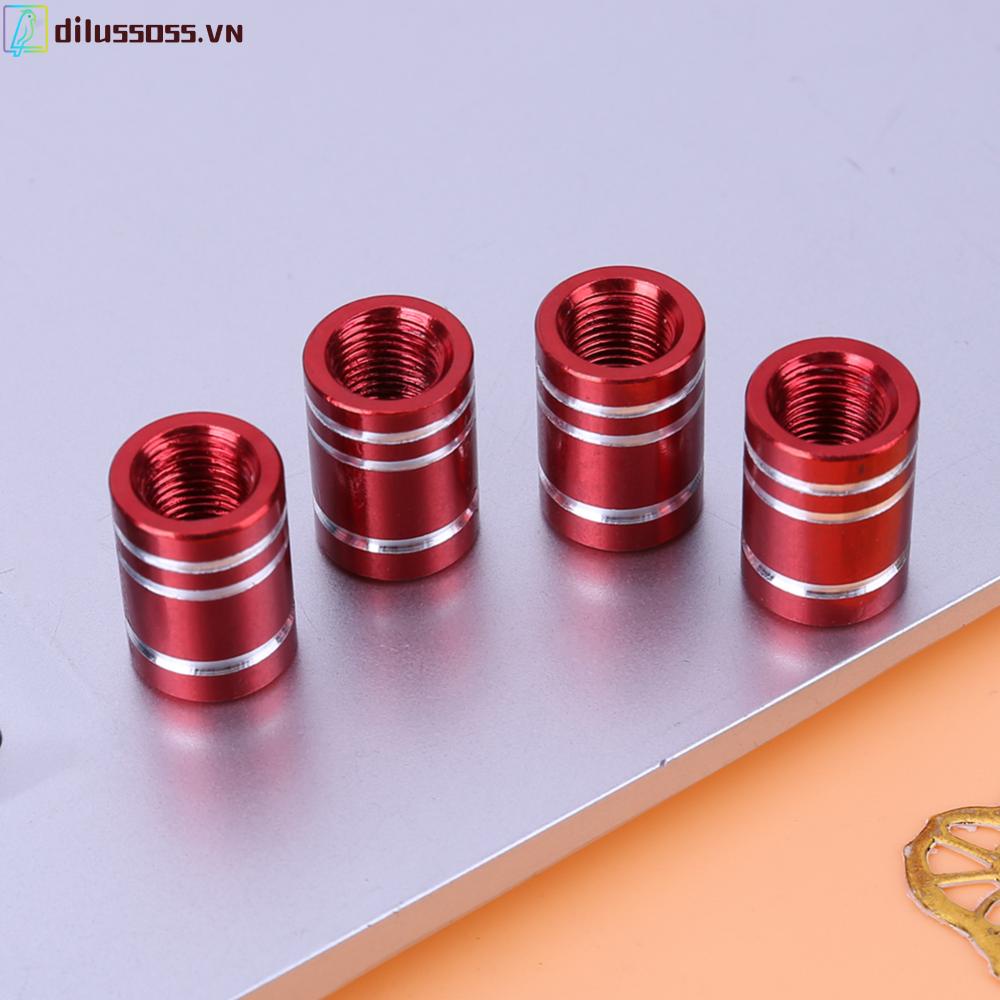 Bộ 4 Nắp Van Bánh Xe Hơi / Xe Máy Bằng Hợp Kim Nhôm Nhiều Màu
