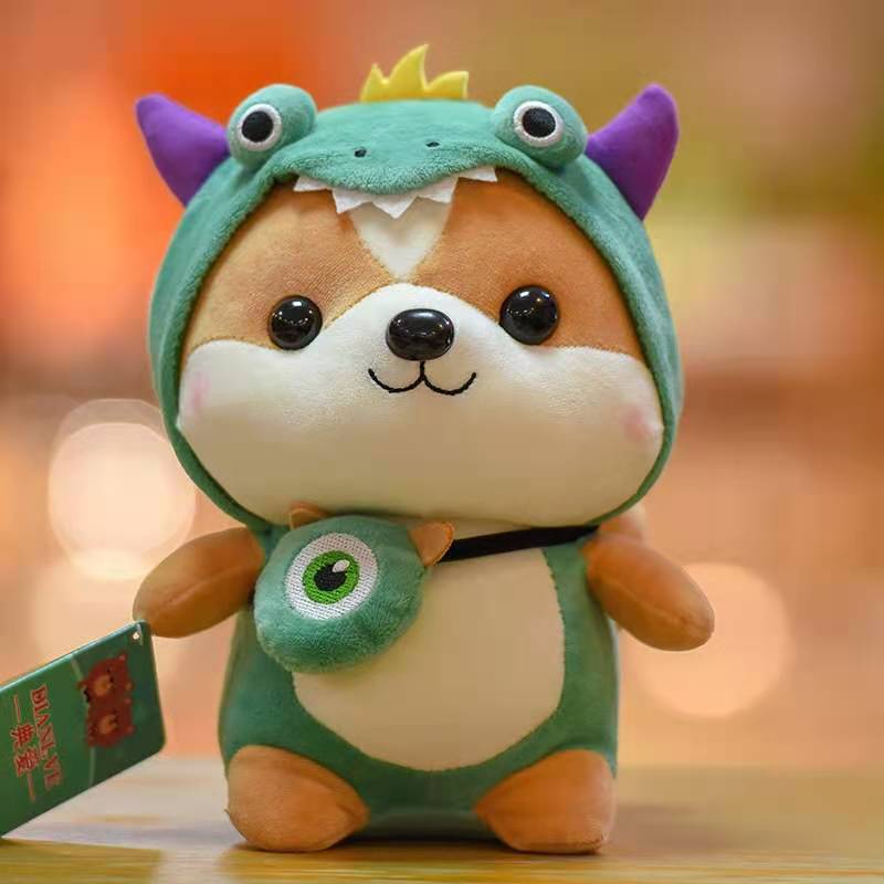 Thú Nhồi Bông Hình Khủng Long Dễ Thương Cho Bé Gấu Bông Chó Shiba Cosplay mềm mịn. Gấu bông shiba Cosplay siêu chất