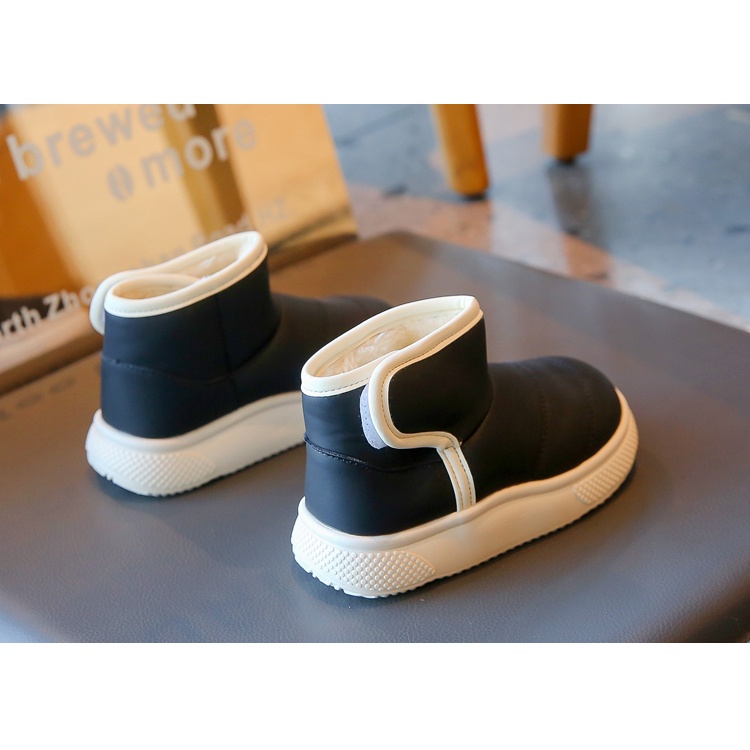 Giày Bốt Da Mềm Chống Trượt Màu Trơn Thời Trang 2023 Cho Bé Trai Và Gái Mới