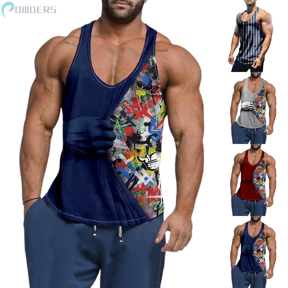 Tank Fashoion Fitness Men Muscle Pullover Top Sleeveless T-shirts Tee