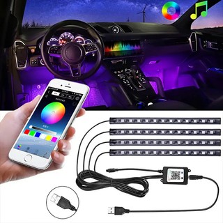 Đèn led trang trí nội thất xe hơi kèm điều khiển từ xa