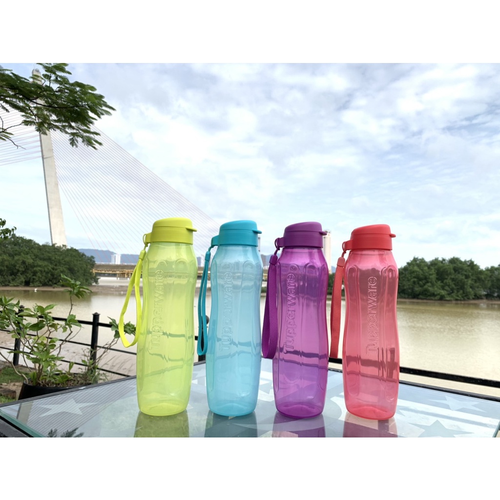 Bình nước Tupperware Eco Bottle Purlicious 1L màu tím chính hãng làm từ nhựa nguyên sinh PP