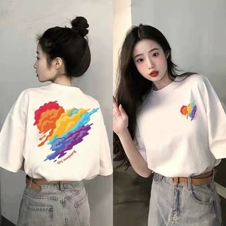 Áo thun nữ form rộng Guguno cotton cổ tròn in basic