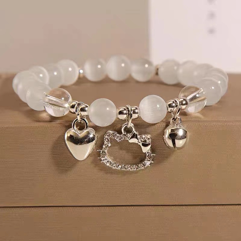 Vòng Đeo Tay Đính Đá Mắt Mèo kitty Mắt Mèo Thời Trang Mới 2023 Cho Nữ