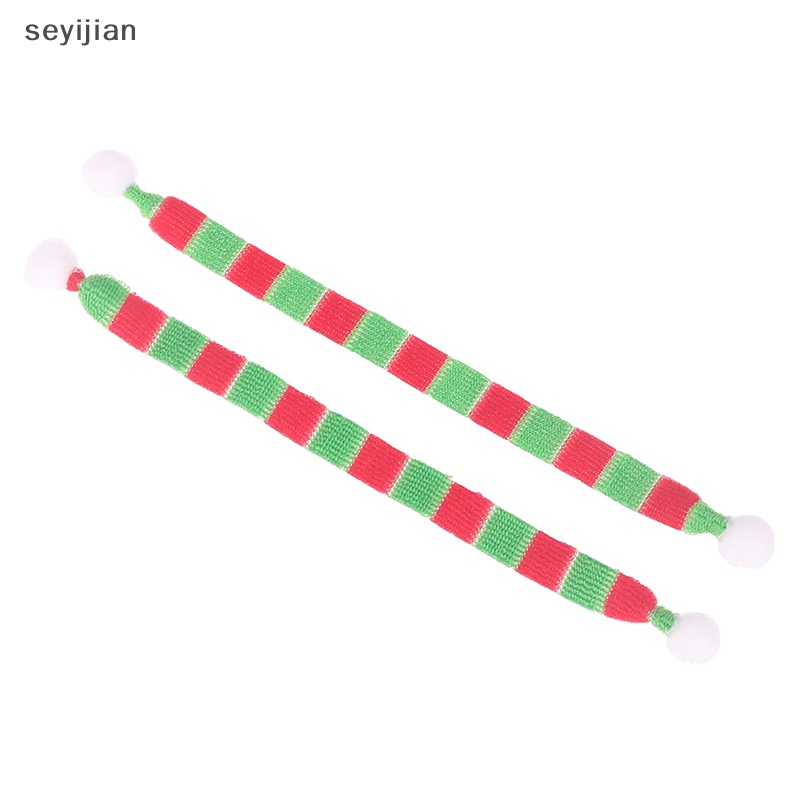 Bộ 2 Khăn Quàng Cổ Đan Len mini Phong Cách Giáng Sinh Dành Cho Nhà Búp Bê