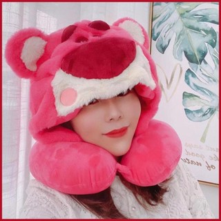 Mềm gối kê cổ hình chữ u có nón trùm đầu thoải mái cho du lịch