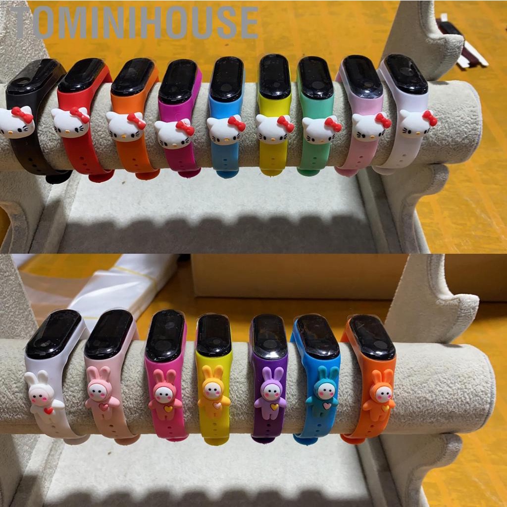 Tominihouse Children Cartoon Sports Watch  Touch Student Electronic with Figure Decoration