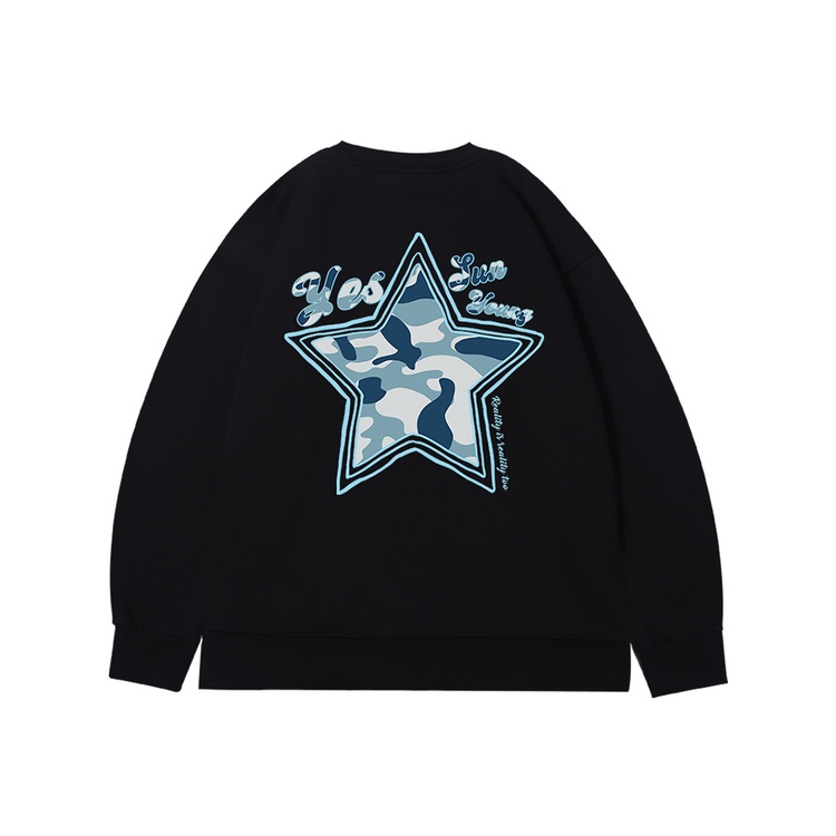 Áo sweater Cổ Tròn Tay Dài Dáng Rộng In Họa Tiết Rằn Ri Thời Trang Đường Phố Mới Cho Cặp Đôi