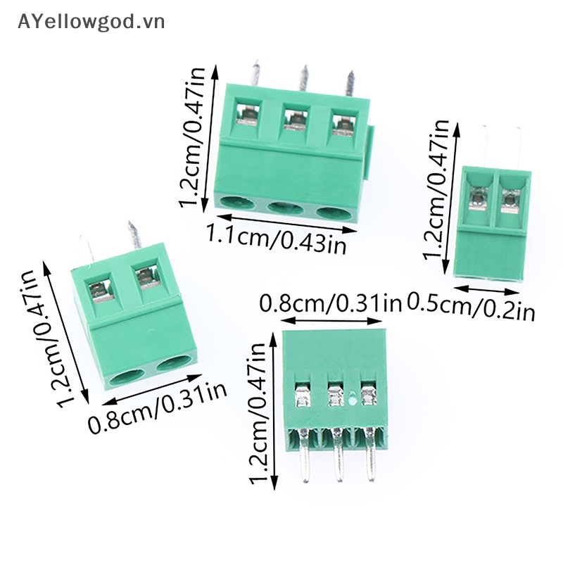 Set 10 Đầu Nối Dây Điện kf128 2pin 3pin 2.54mm 3.81mm 5.08mm Chuyên Dụng